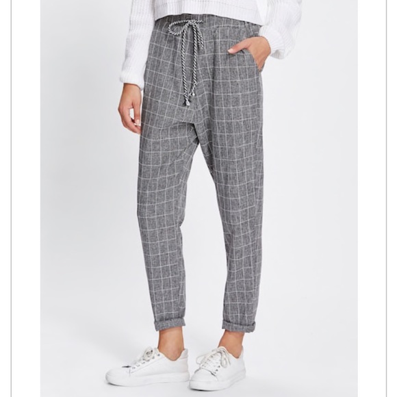 Pants - Rolled hem drawstring pants